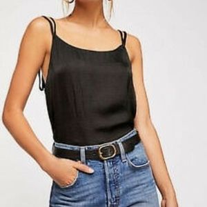Intimately by Free People Satin Strappy Tie Shoulder Cami Tank Top